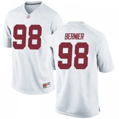 Youth Alabama Crimson Tide #98 Mike Bernier White Replica NCAA College Football Jersey 2403QXCX2